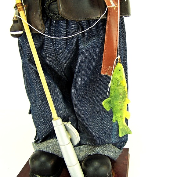 Decorative 18" Tall Fly Fishing Santa Claus Doll - Picture 6 of 8